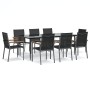 Garden dining set, 9 pieces, black steel and textilene by , Garden sets - Ref: Foro24-3187040, Price: 579,99 €, Discount: %