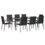 Garden dining set, 9 pieces, black steel and textilene by , Garden sets - Ref: Foro24-3187040, Price: 579,99 €, Discount: %