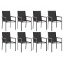 Garden dining set, 9 pieces, black steel and textilene by , Garden sets - Ref: Foro24-3187040, Price: 579,99 €, Discount: %