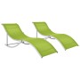 Tumbonas plegables 2 unidades textilene verde de vidaXL, Tumbonas - Ref: Foro24-47787, Precio: 227,17 €, Descuento: %