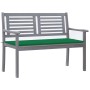 Garden bench 2 seats made of gray eucalyptus wood and cushion 120 cm by , garden benches - Ref: Foro24-3061028, Price: 179,44...