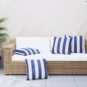 Cushions 4 pcs, blue and white striped fabric, 50x50 cm by , Cushions - Ref: Foro24-360396, Price: 47,99 €, Discount: %