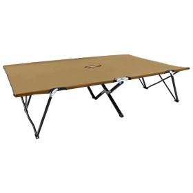 Doppelt klappbare Taupe-Sonnenliege aus Stahl von vidaXL, Liegen - Ref: Foro24-47763, Preis: 109,99 €, Rabatt: %