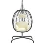 Egg Steel Hängesessel synthetisches Rattan Kissen cremeweiß von , Gartenwippen - Ref: Foro24-360046, Preis: 211,16 €, Rabatt: %