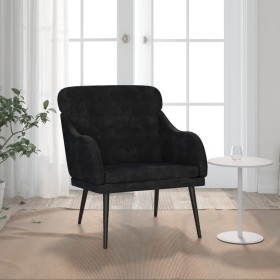 Black velvet armchair 63x76x80 cm by , Armchairs - Ref: Foro24-351440, Price: 80,99 €, Discount: %