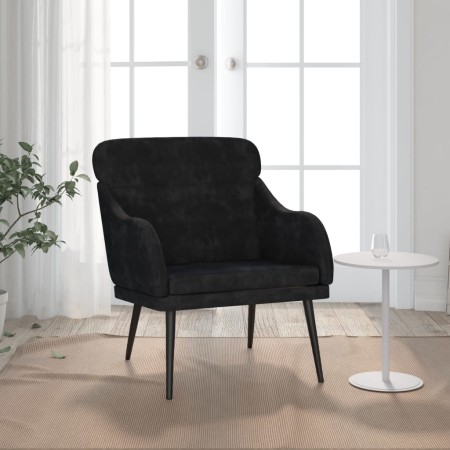 Sillón de terciopelo negro 63x76x80 cm de , Sillones - Ref: Foro24-351440, Precio: 99,68 €, Descuento: %