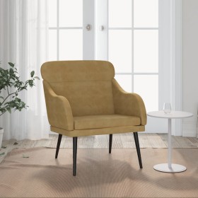 Brown velvet armchair 63x76x80 cm by , Armchairs - Ref: Foro24-351442, Price: 86,38 €, Discount: %