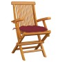 Garden chairs 6 units teak wood with burgundy cushions by , Garden chairs - Ref: Foro24-3062565, Price: 438,27 €, Discount: %