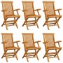 Garden chairs 6 units teak wood with burgundy cushions by , Garden chairs - Ref: Foro24-3062565, Price: 438,27 €, Discount: %