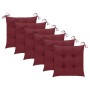 Garden chairs 6 units teak wood with burgundy cushions by , Garden chairs - Ref: Foro24-3062565, Price: 438,27 €, Discount: %