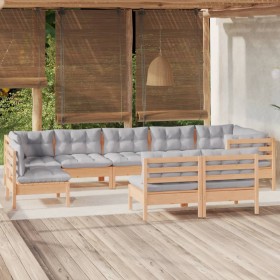 9-piece garden furniture set with solid pine wood cushions by , Garden sets - Ref: Foro24-3096477, Price: 700,99 €, Discount: %