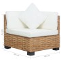 Corner sofa with natural rattan cushions by vidaXL, Modular outdoor sofas - Ref: Foro24-286279, Price: 209,99 €, Discount: %