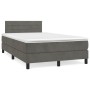 Box spring bed with dark gray velvet mattress 120x200 cm by , Beds and slatted bases - Ref: Foro24-3141354, Price: 375,08 €, ...