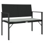 2-seater garden bench with black synthetic rattan cushion by , garden benches - Ref: Foro24-364119, Price: 71,92 €, Discount: %