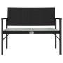 2-seater garden bench with black synthetic rattan cushion by , garden benches - Ref: Foro24-364119, Price: 71,92 €, Discount: %