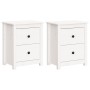 Bedside tables 2 pcs solid white pine wood 50x35x61.5 cm by vidaXL, Nightstands - Ref: Foro24-813682, Price: 133,38 €, Discou...