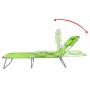 Folding steel sun lounger with apple green head cushion. by , Loungers - Ref: Foro24-41484, Price: 64,15 €, Discount: %