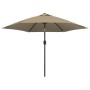 Garden umbrella with metal pole 300 cm taupe gray by , Umbrellas - Ref: Foro24-44500, Price: 70,37 €, Discount: %