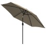 Garden umbrella with metal pole 300 cm taupe gray by , Umbrellas - Ref: Foro24-44500, Price: 70,37 €, Discount: %