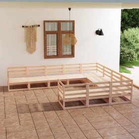 10-piece solid pine wood garden furniture set by , Garden sets - Ref: Foro24-3075994, Price: 641,81 €, Discount: %