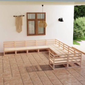 10-piece solid pine wood garden furniture set by , Garden sets - Ref: Foro24-3076004, Price: 642,34 €, Discount: %