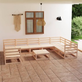 10-piece solid pine wood garden furniture set by , Garden sets - Ref: Foro24-3076264, Price: 635,71 €, Discount: %