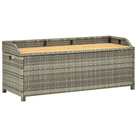 Gray synthetic rattan garden storage bench 120 cm by vidaXL, garden benches - Ref: Foro24-46481, Price: 214,99 €, Discount: %