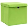 Aufbewahrungsboxen mit Deckel 10 Stück grüner Stoff 32x32x32 cm von , Aufbewahrungskörbe - Ref: Foro24-288372, Preis: 53,03 €...