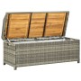 Gray synthetic rattan garden storage bench 120 cm by vidaXL, garden benches - Ref: Foro24-46481, Price: 228,87 €, Discount: %