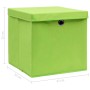 Storage boxes with lids 10 pcs green fabric 32x32x32 cm by , Storage baskets - Ref: Foro24-288372, Price: 53,03 €, Discount: %