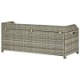 Gray synthetic rattan garden storage bench 120 cm by vidaXL, garden benches - Ref: Foro24-46481, Price: 228,87 €, Discount: %