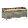 Gray synthetic rattan garden storage bench 120 cm by vidaXL, garden benches - Ref: Foro24-46481, Price: 228,87 €, Discount: %