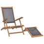 Silla de terraza con reposapiés de madera maciza de teca negra de vidaXL, Tumbonas - Ref: Foro24-47410, Precio: 121,83 €, Des...