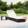 Folding sun lounger with black synthetic rattan canopy 213x63x97cm by , Loungers - Ref: Foro24-319638, Price: 176,21 €, Disco...