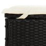 Tumbona con toldo plegable ratán sintético negro 213x63x97cm de , Tumbonas - Ref: Foro24-319638, Precio: 176,21 €, Descuento: %