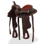 Western saddle, headstall, and breast collar real leather 12" brown by , Frames - Ref: Foro24-91350, Price: 157,69 €, Discoun...