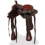 Western saddle, headstall, and breast collar real leather 12" brown by , Frames - Ref: Foro24-91350, Price: 157,69 €, Discoun...