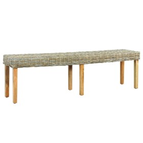 Natural kubu rattan and solid mango wood bench 160 cm by vidaXL, Dining and kitchen benches - Ref: Foro24-285795, Price: 114,...