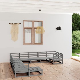 11-piece solid pine wood garden furniture set by , Garden sets - Ref: Foro24-3076046, Price: 750,16 €, Discount: %