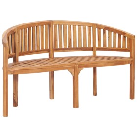 Banco tipo banana madera maciza de teca 151 cm de vidaXL, Bancos de jardín - Ref: Foro24-48021, Precio: 292,09 €, Descuento: %