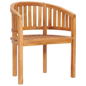 Silla banana de madera maciza de teca de vidaXL, Sillas de jardín - Ref: Foro24-48018, Precio: 169,99 €, Descuento: %