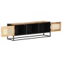 TV stand made of rough mango wood and natural cane, measuring 120x30x40 cm. by , TV Furniture - Ref: Foro24-323142, Price: 28...