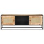 TV stand made of rough mango wood and natural cane, measuring 120x30x40 cm. by , TV Furniture - Ref: Foro24-323142, Price: 28...