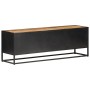 TV stand made of rough mango wood and natural cane, measuring 120x30x40 cm. by , TV Furniture - Ref: Foro24-323142, Price: 28...