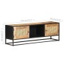 TV stand made of rough mango wood and natural cane, measuring 120x30x40 cm. by , TV Furniture - Ref: Foro24-323142, Price: 28...