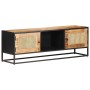 TV stand made of rough mango wood and natural cane, measuring 120x30x40 cm. by , TV Furniture - Ref: Foro24-323142, Price: 28...