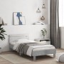 Concrete gray engineered wood bed with headboard 100x200 cm by , Beds and slatted bases - Ref: Foro24-838529, Price: 88,00 €,...