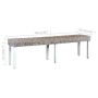 Banco de ratán kubu y madera maciza de mango blanco 160 cm de vidaXL, Bancos de comedor y cocina - Ref: Foro24-285792, Precio...