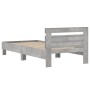 Concrete gray engineered wood bed with headboard 100x200 cm by , Beds and slatted bases - Ref: Foro24-838529, Price: 88,00 €,...