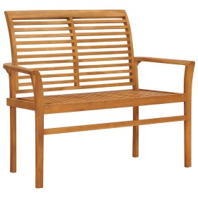 Banco de jardín madera maciza de teca 112 cm de vidaXL, Bancos de jardín - Ref: Foro24-47407, Precio: 131,99 €, Descuento: %